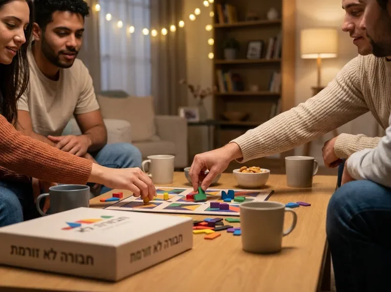 ידיים של חברים משחקים משחק קופסה באור חמים ונעים